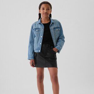 GAP Kids Recycled Vegan Leather Cargo Skirt -NWT Size 8 Slim